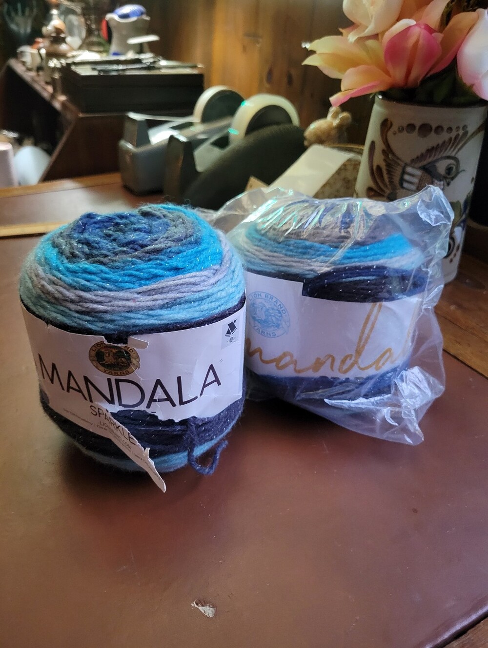 YARN - LION BRAND MANDALA ACRYLIC YARN - Aquarius - LOT OF 2 CAKES - NEW!